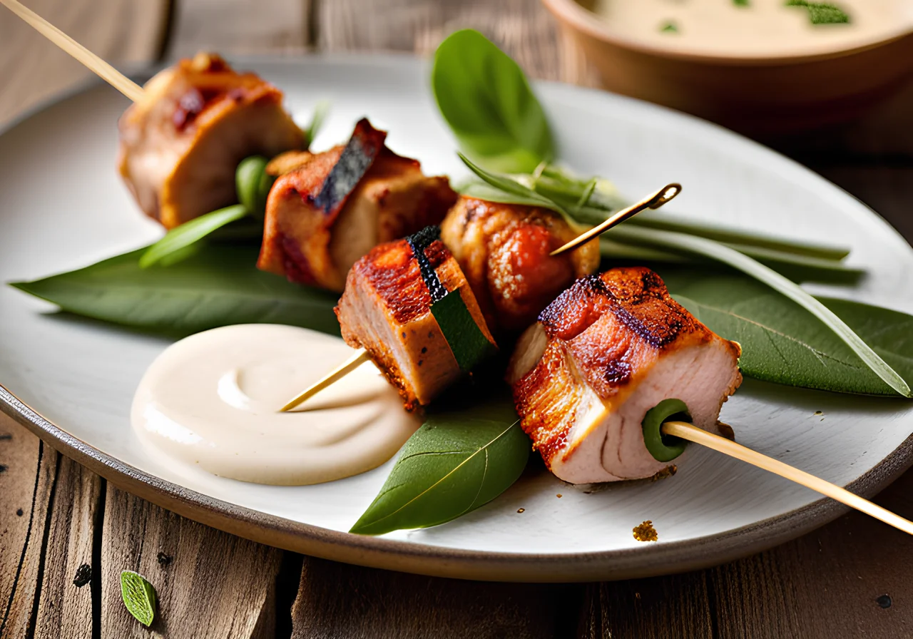 Spicy Turkey Roulade Skewers