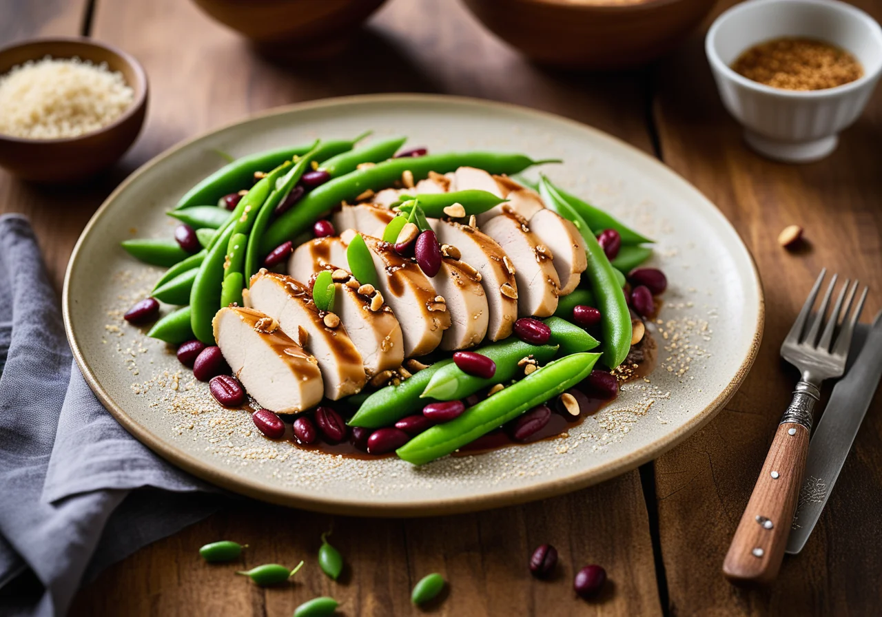 Chicken Fillet with Ginkgo and Peas