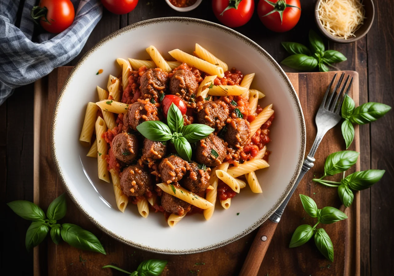 Pasta with Ground Meat Sauce