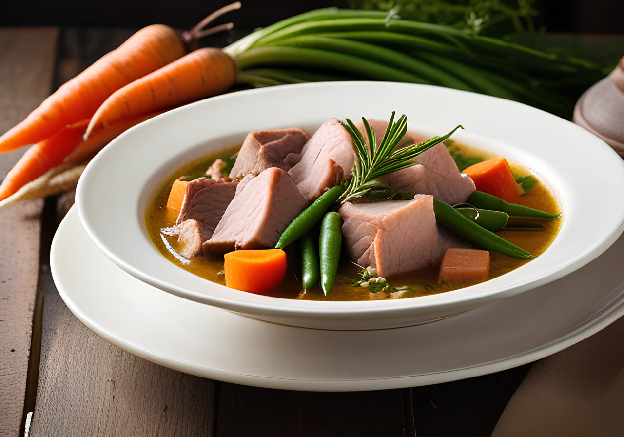 Veal Stew with Carrots, Beans and Turnips