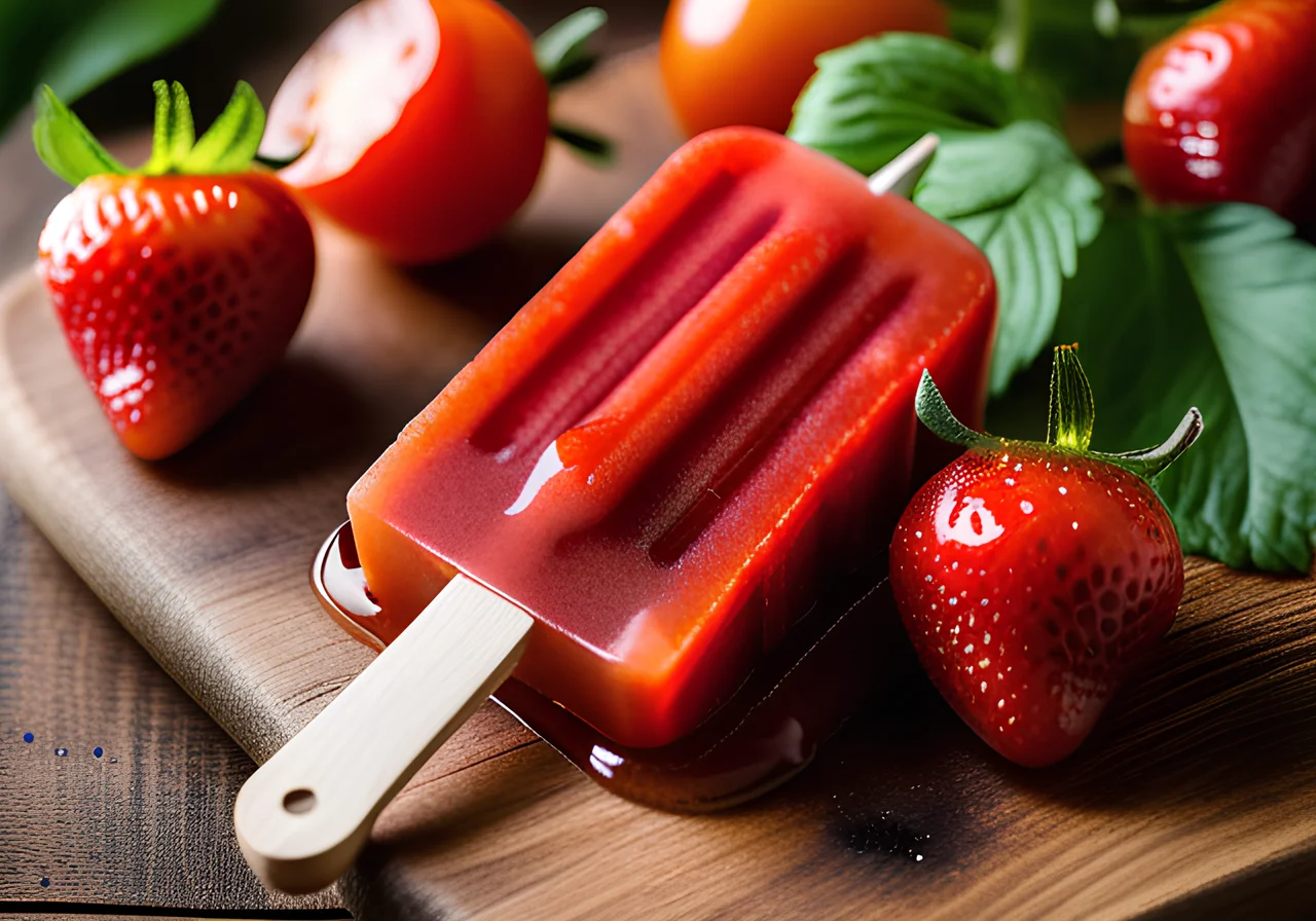 Tomato-Strawberry Popsicle