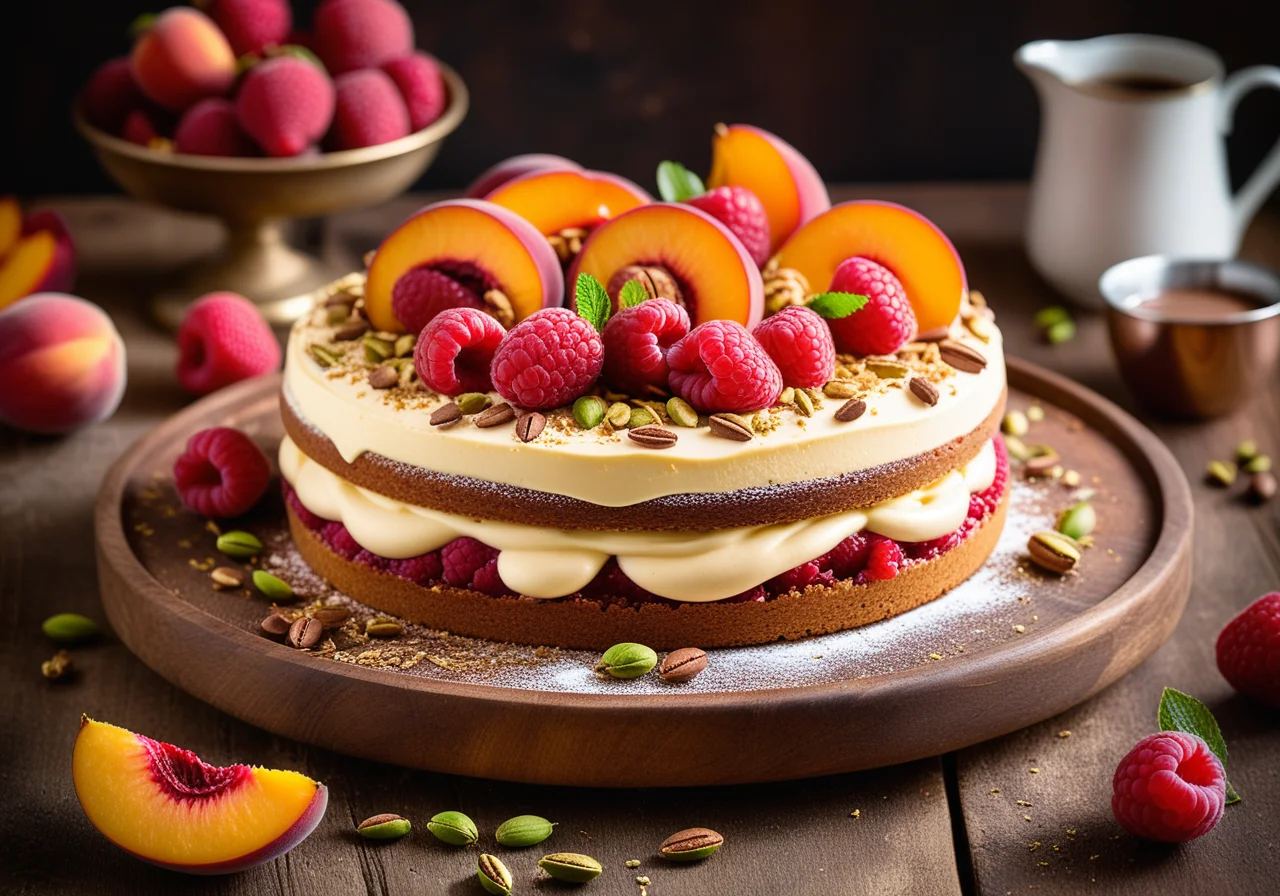 Peach Melba Cake for Easter