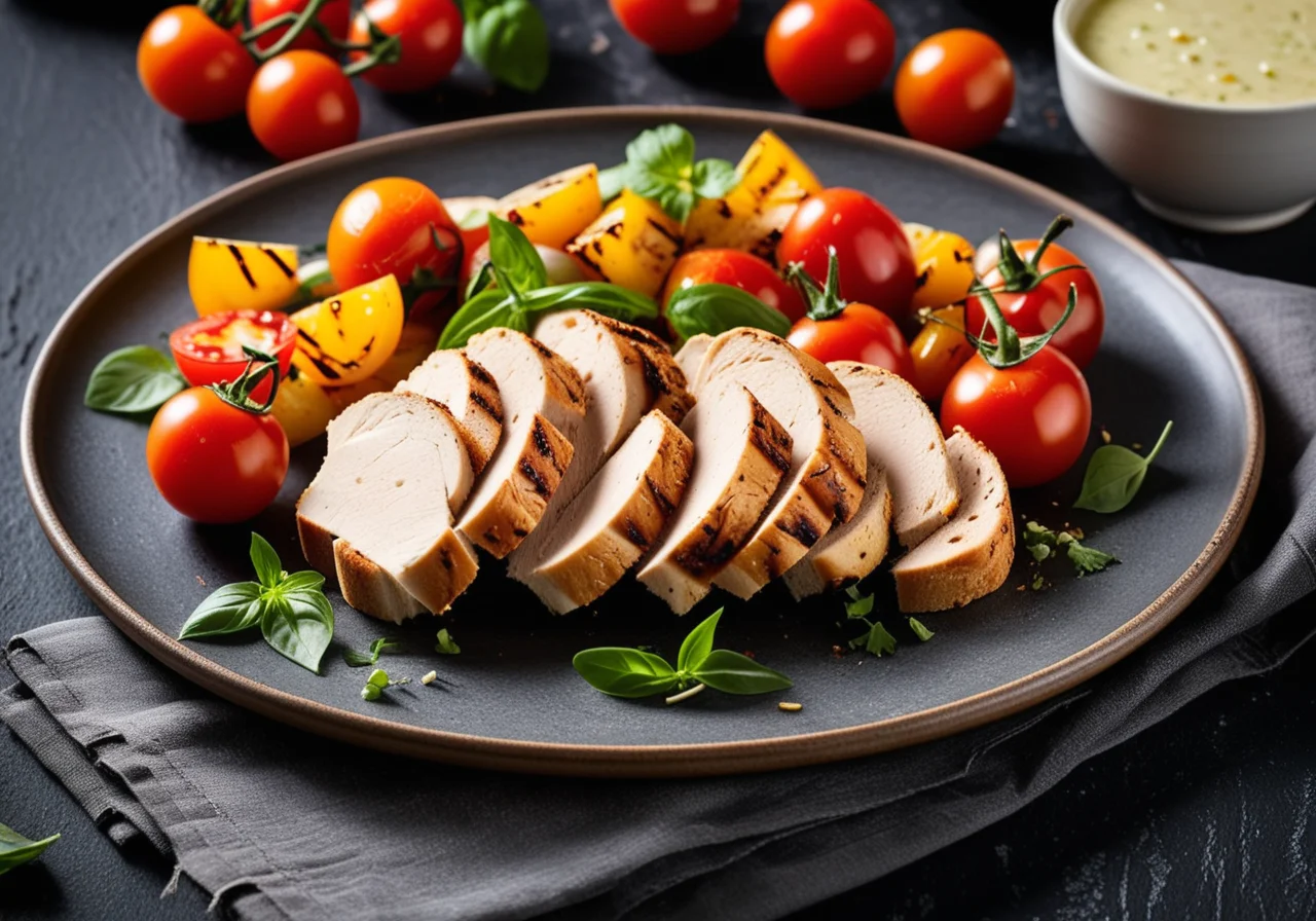 Grilled Chicken Breast with Bread Salad