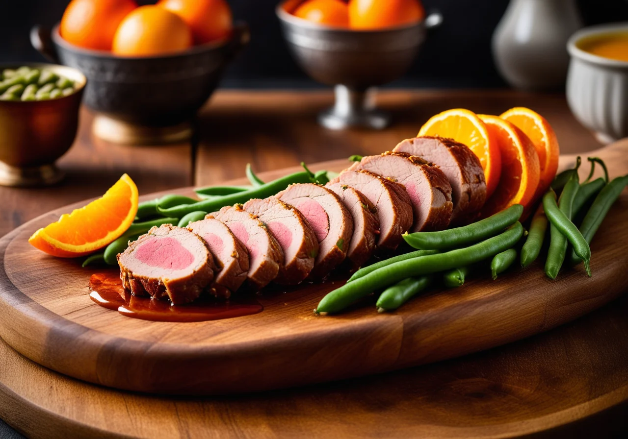Pork Fillet Roulade with Vegetables for Christmas