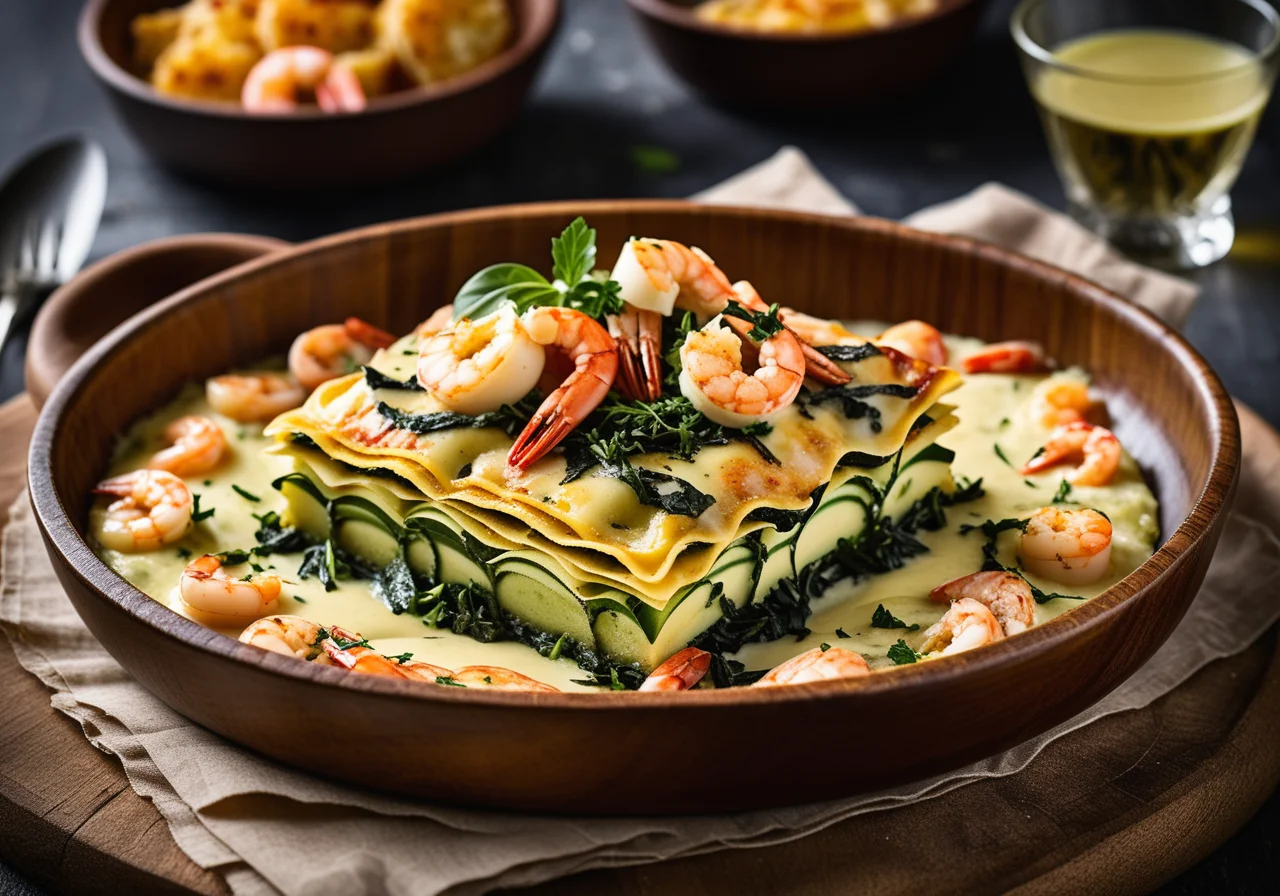 Zucchini Lasagna with Scallops and Shrimp
