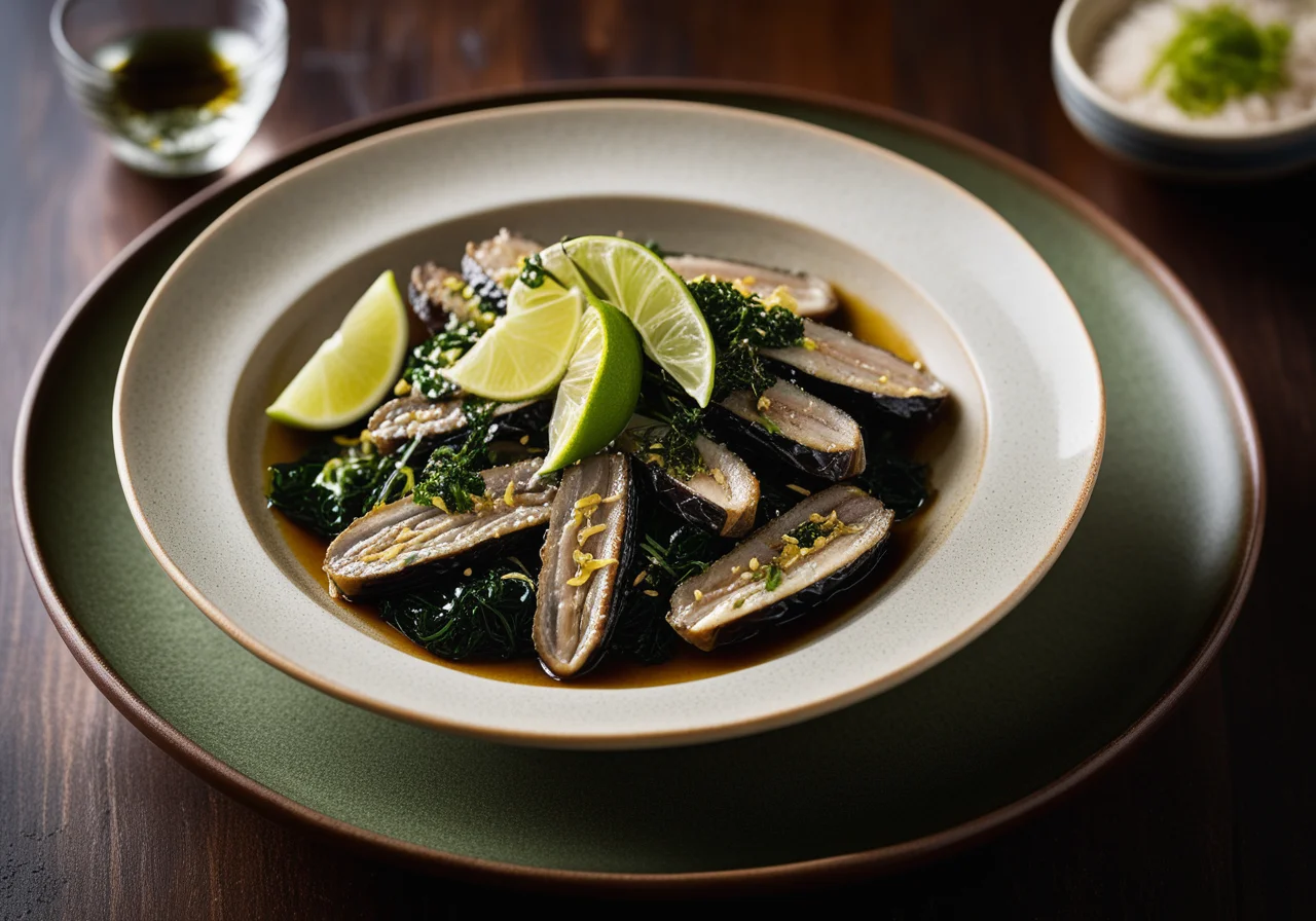 Fish in Marinade with Seaweed
