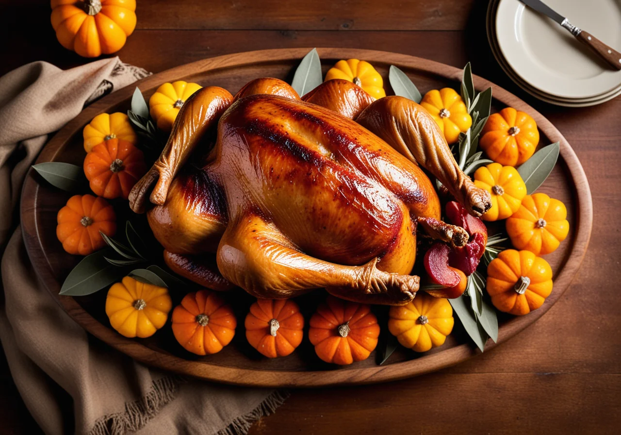 Small Turkey Roasted with Bacon