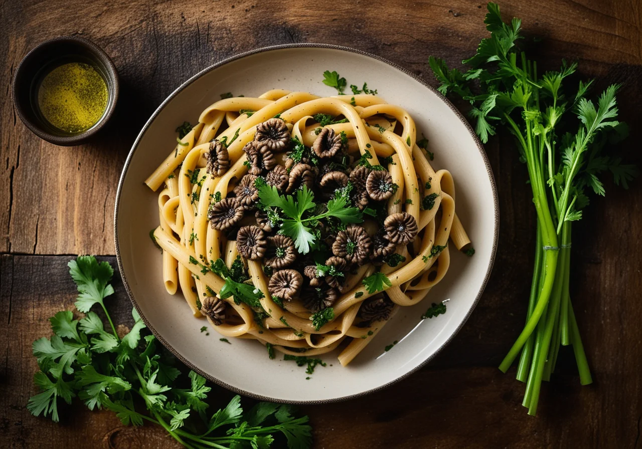 Whole Wheat Pasta with Fresh Morels