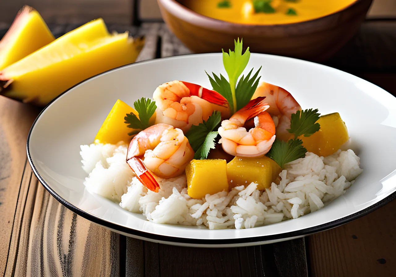 Shrimp Chicken Curry with Pineapple