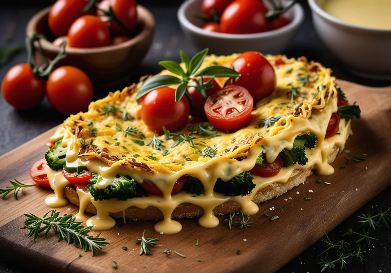 Noodle Vegetable Omelette