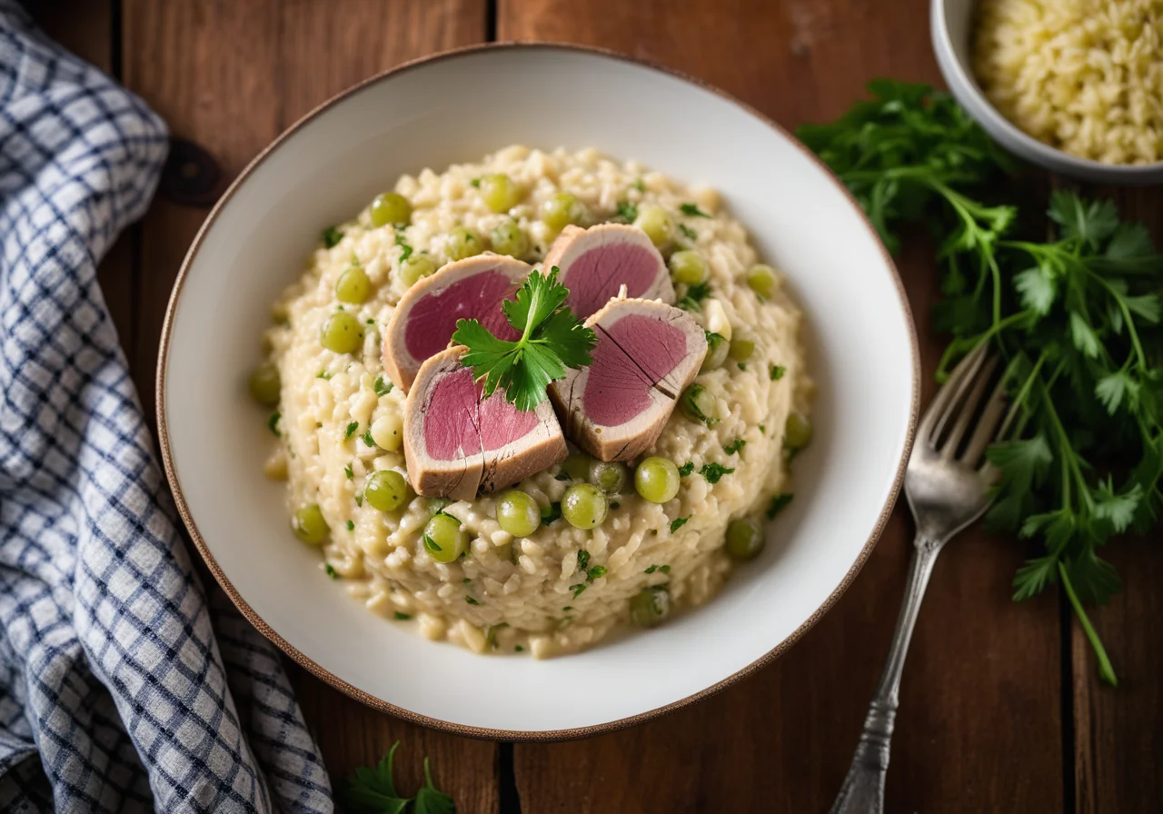 Tuna Risotto with Grapes