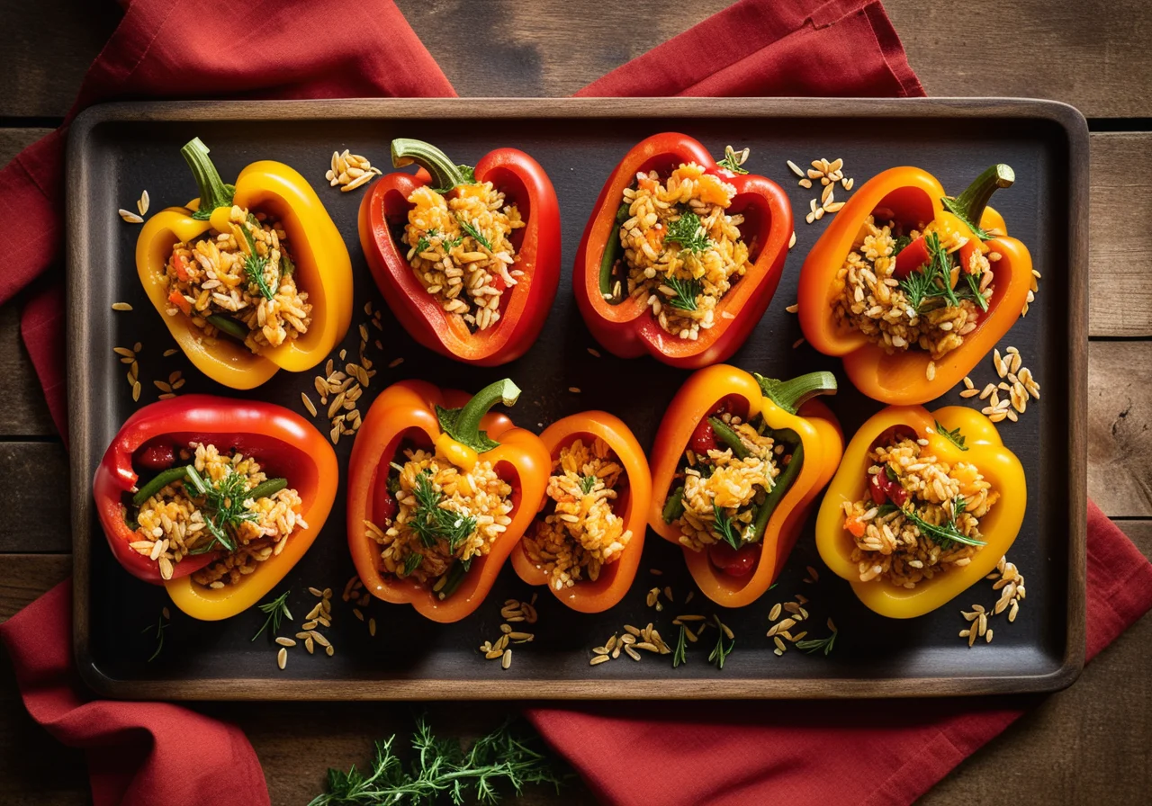 Bell Peppers Stuffed with Barley Grains