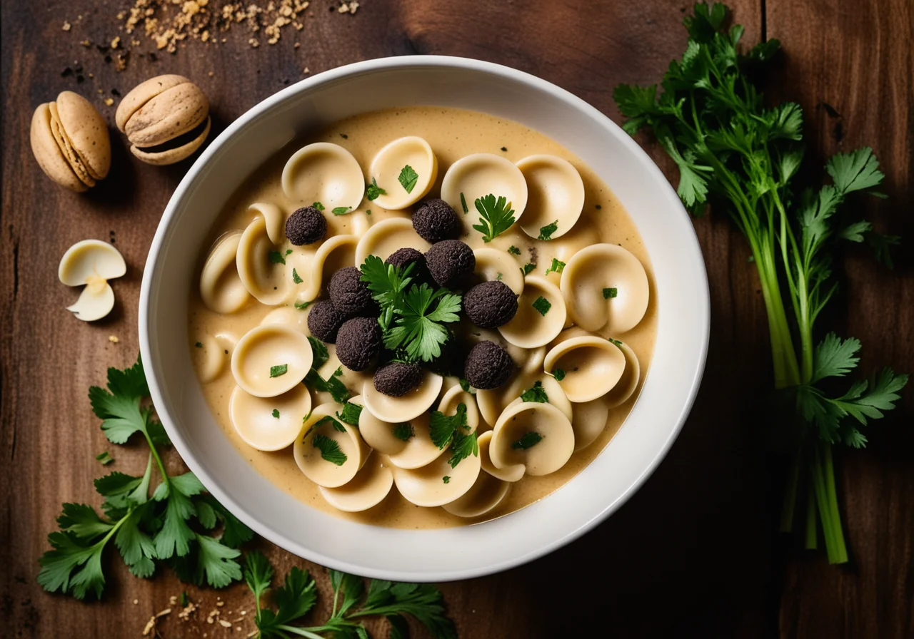 Bean and Noodle Soup with Truffle