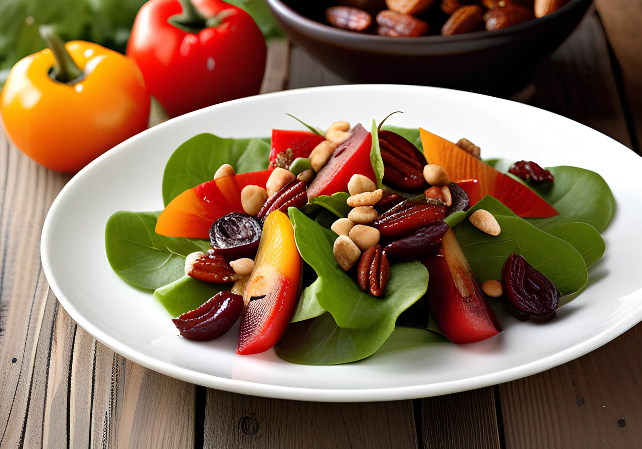 Mixed Leaf Salad with Apples and Dates