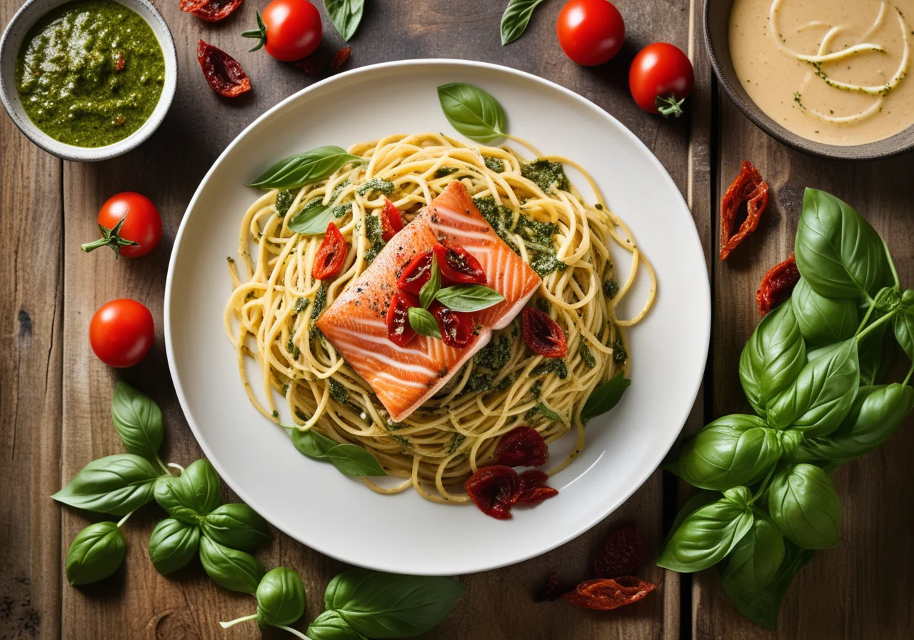 Basil Pasta with Salmon