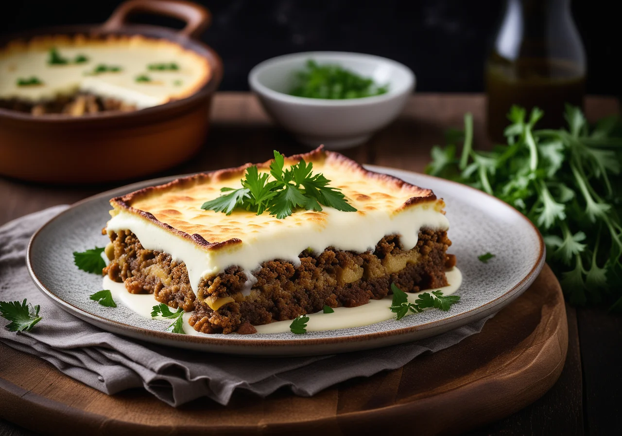 Greek Eggplant Meat Moussaka