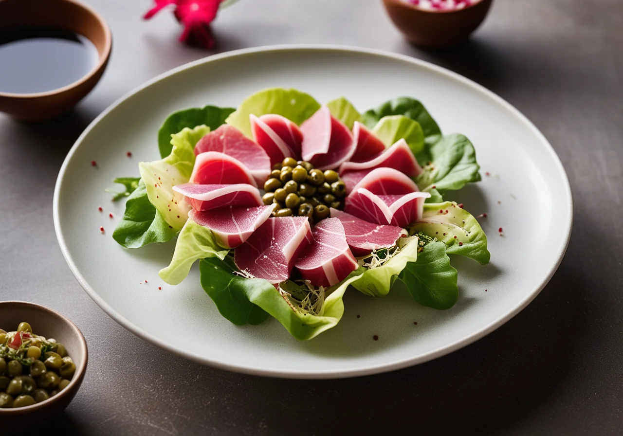 Veal Carpaccio with Tuna and Capers