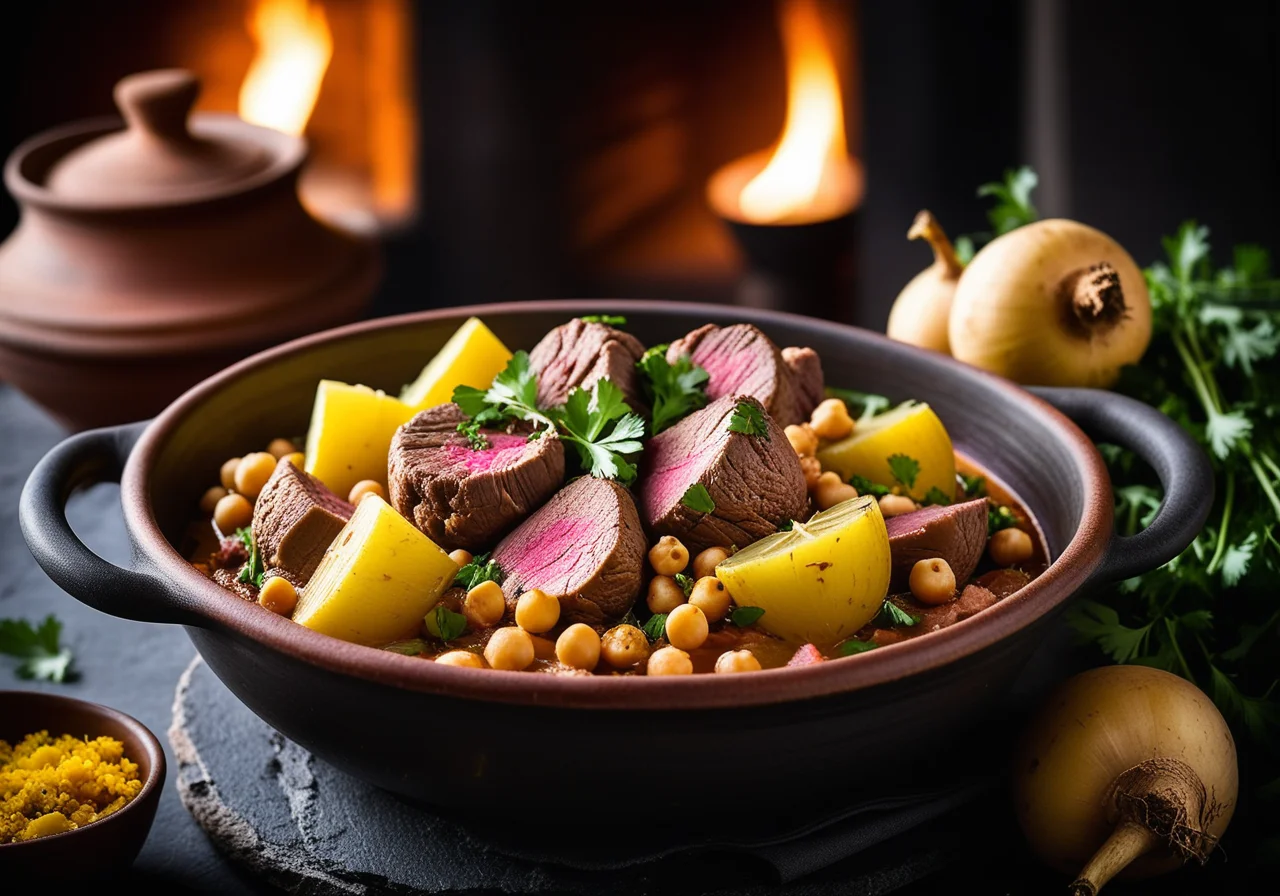 Tajine with Lamb, Turnips and Lemon