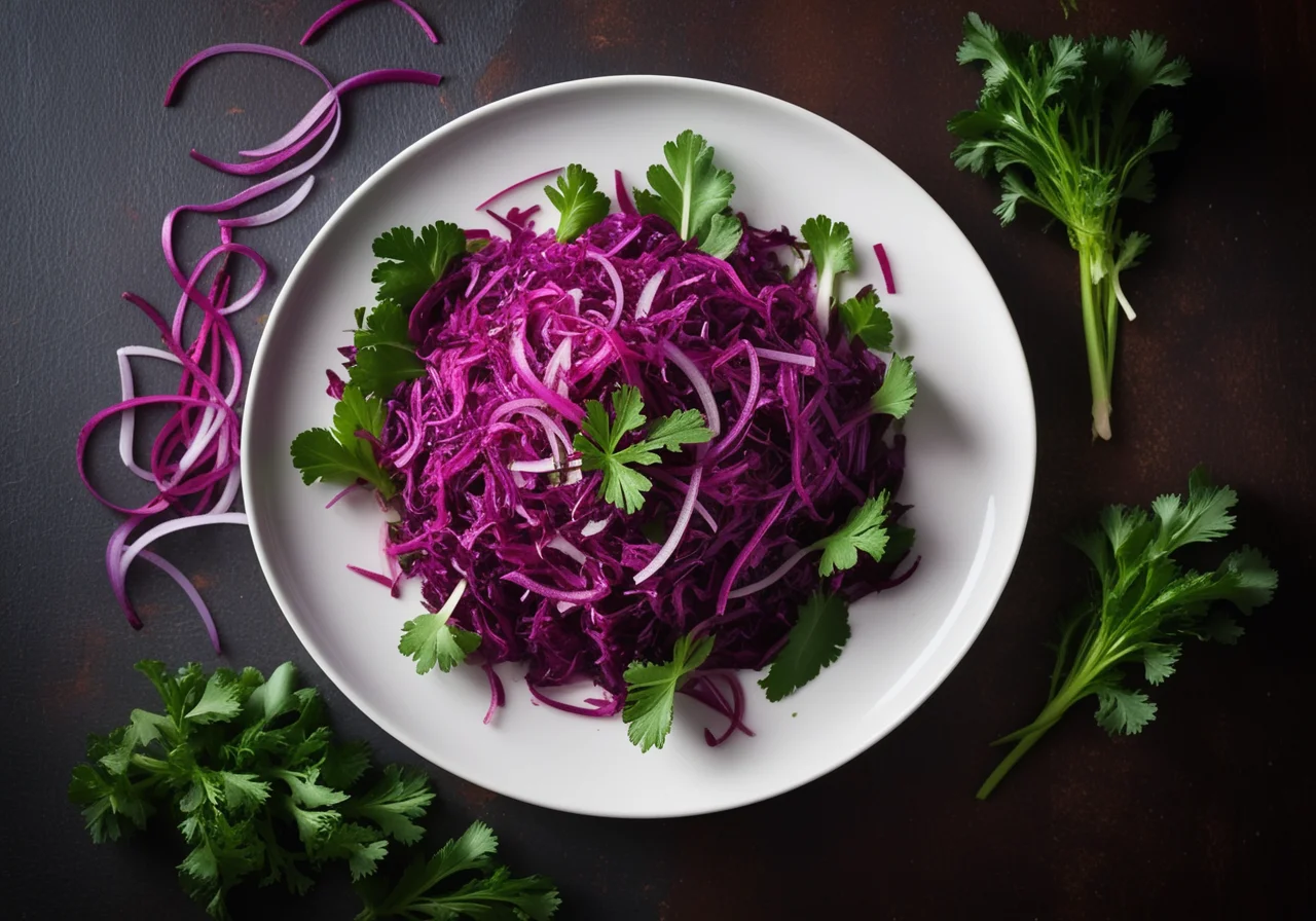 Red Cabbage Chicory Salad with Radishes