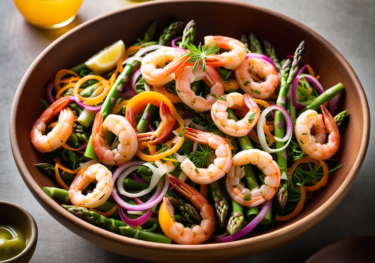Asparagus-Carrot Salad with Shrimp