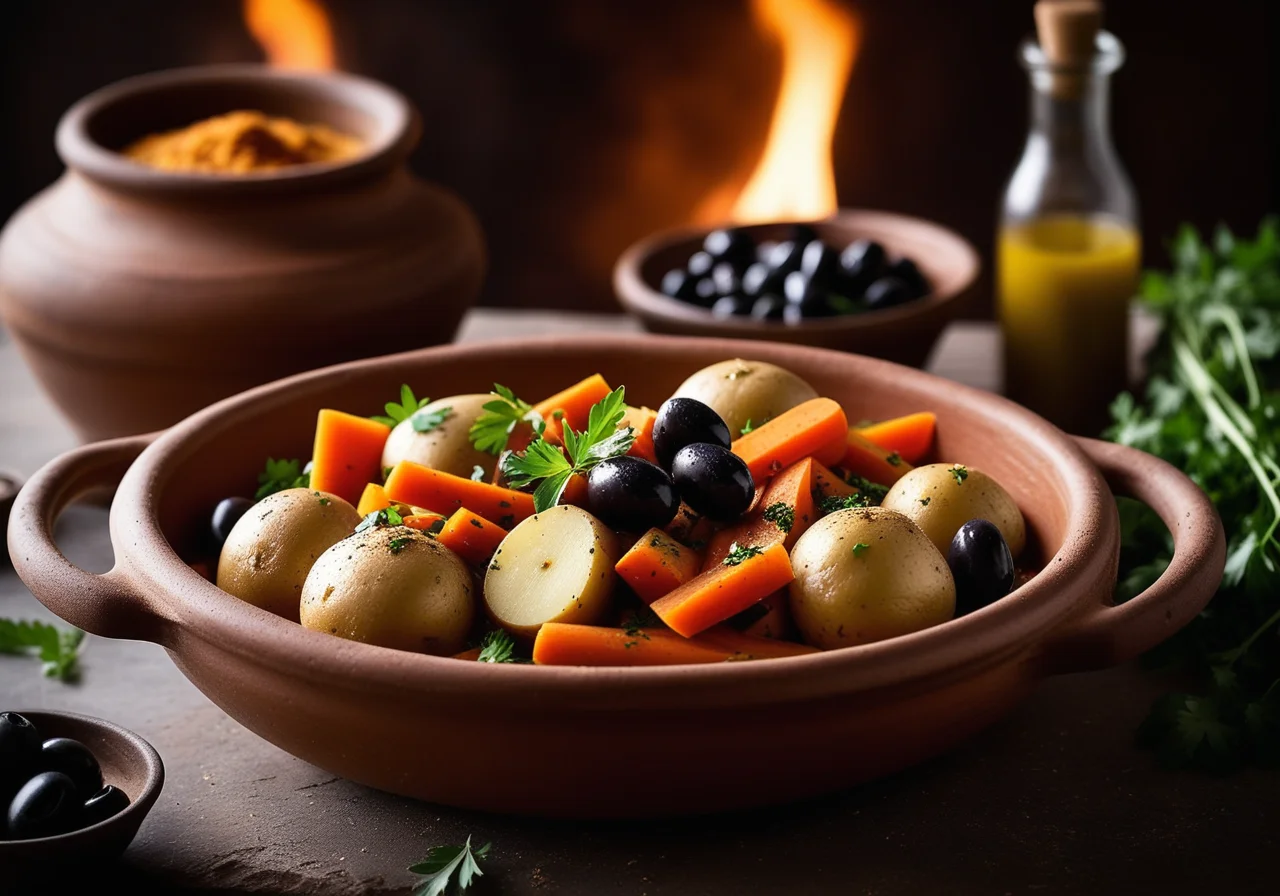 Vegetarian Tajine with Potatoes and Carrots