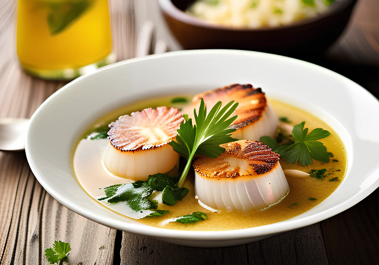 Spicy Soup with Scallops and Lemongrass