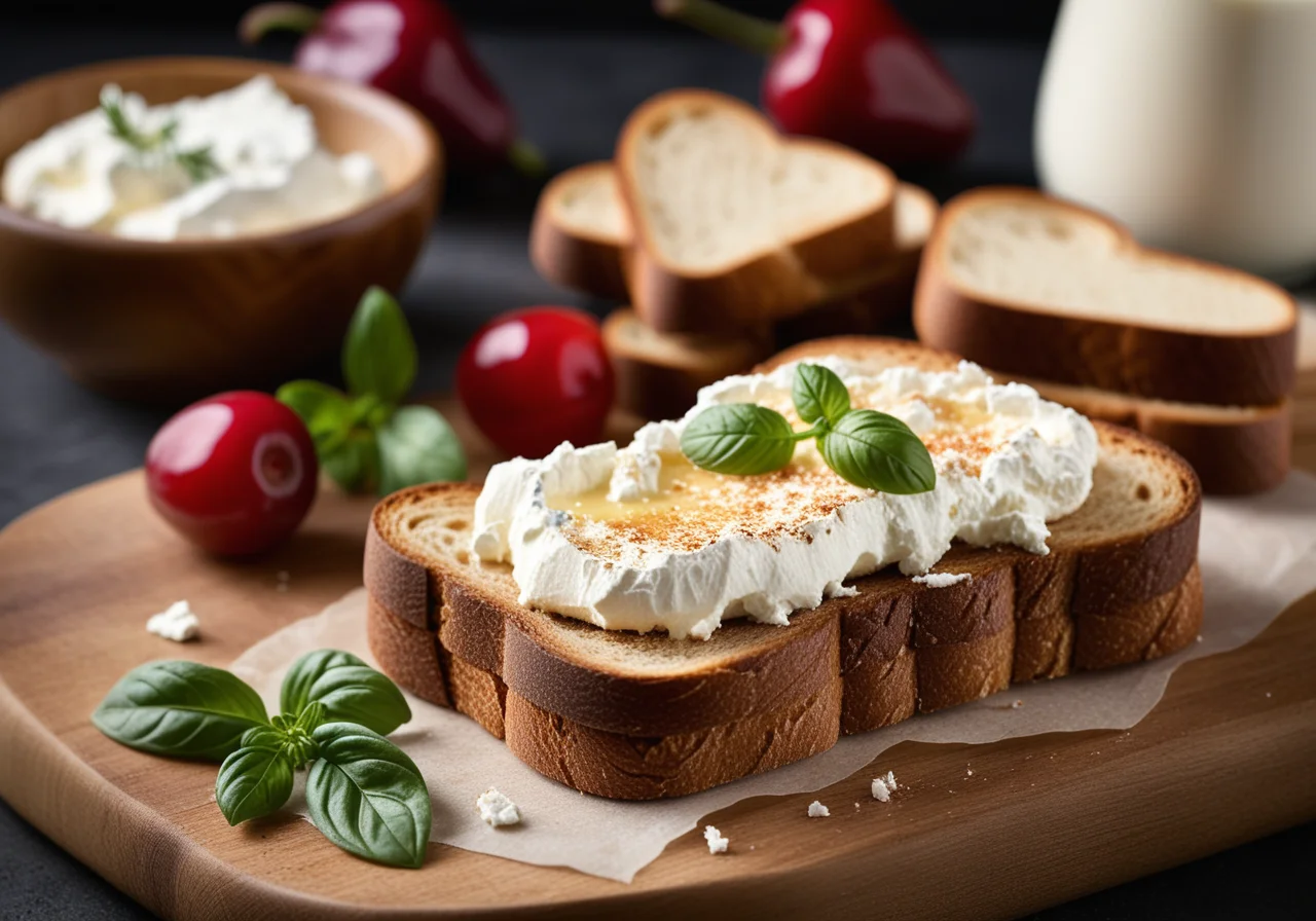 Toast with Hot Goat Cheese