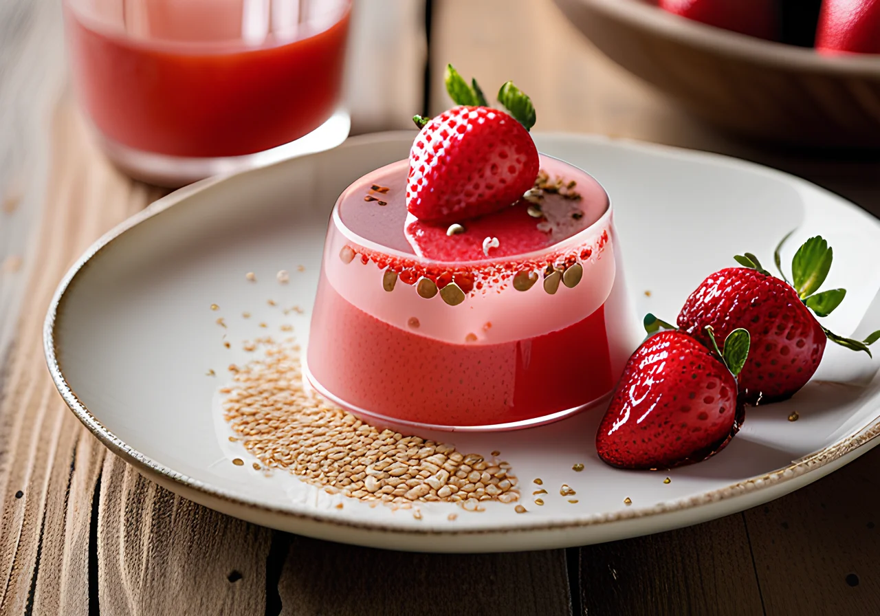 Strawberry Gelée with Sweet Cream