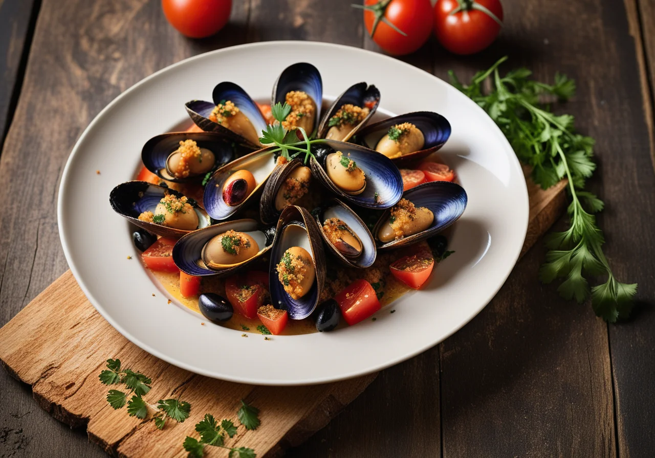 Baked Mussels with Tomatoes