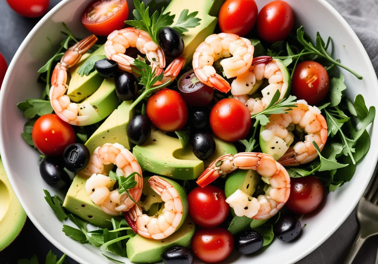 Avocado Tomato Salad with Shrimp