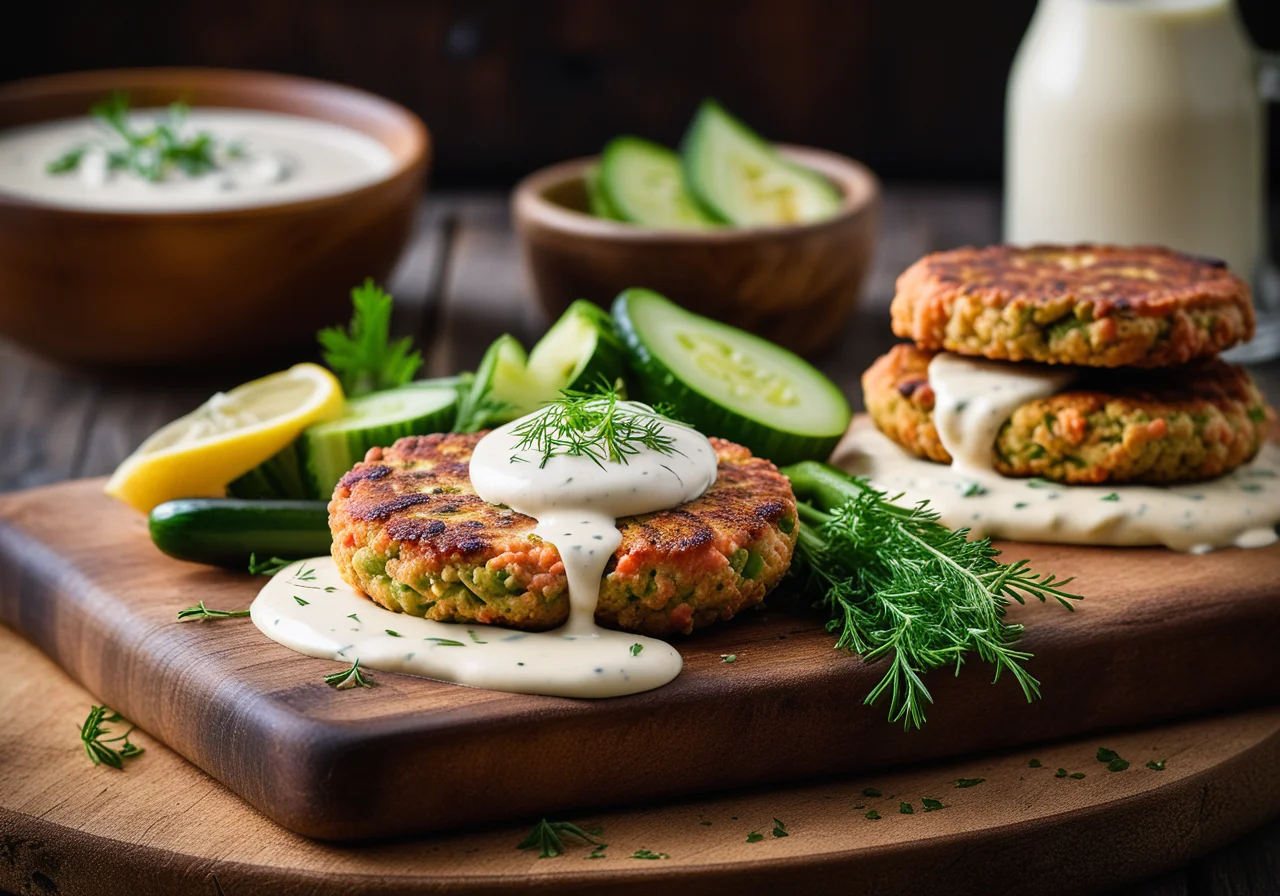 Salmon Patties with Sauce