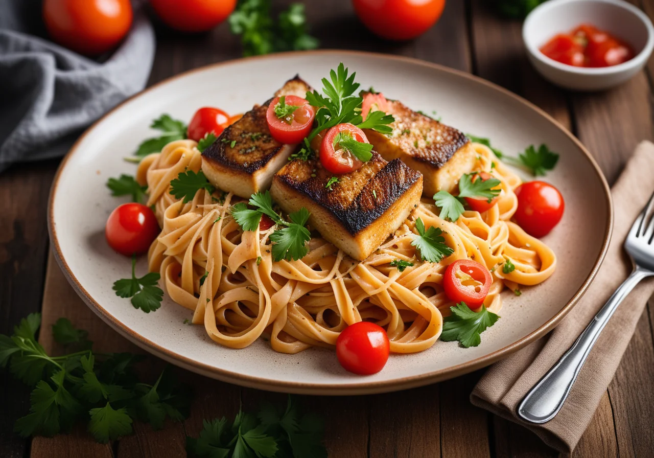 Pasta with Cauliflower and Sea Bass