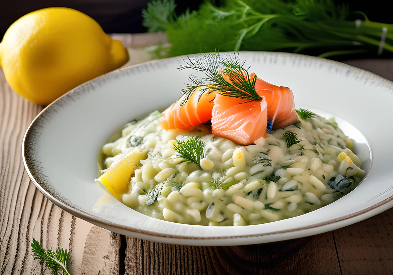 Dill Lemon Risotto with Smoked Salmon