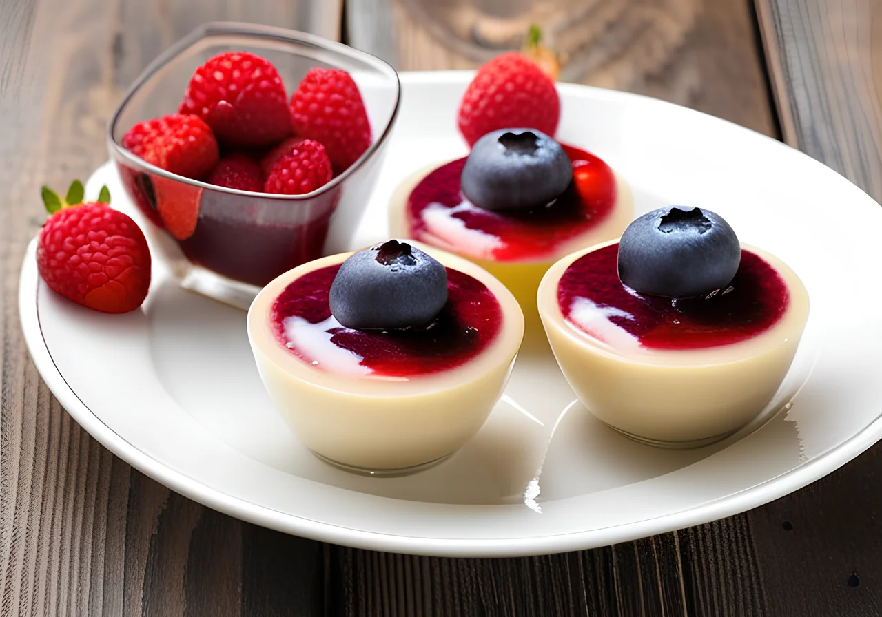 Vanilla Pudding with Berry Sauce