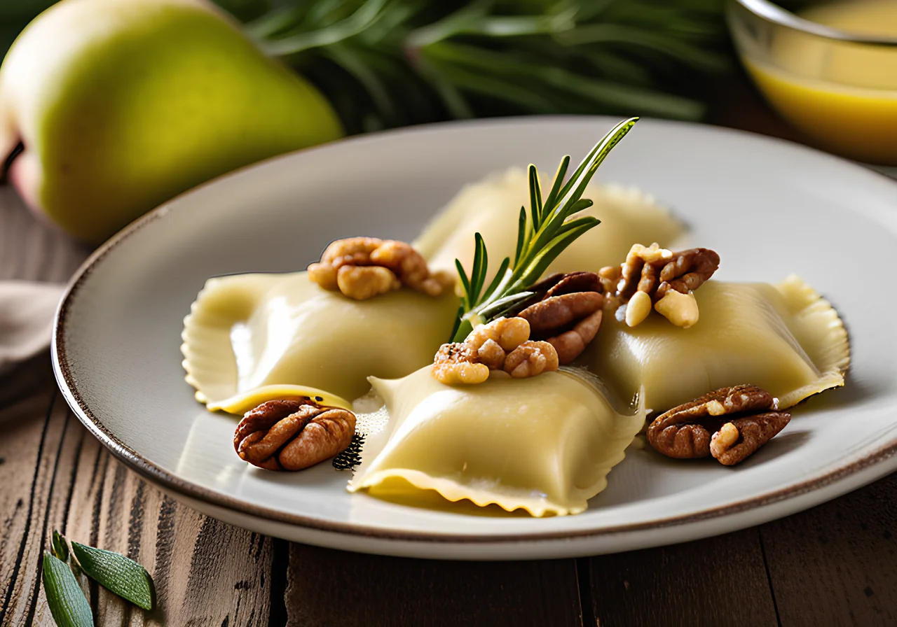 Ricotta Ravioli with Pear