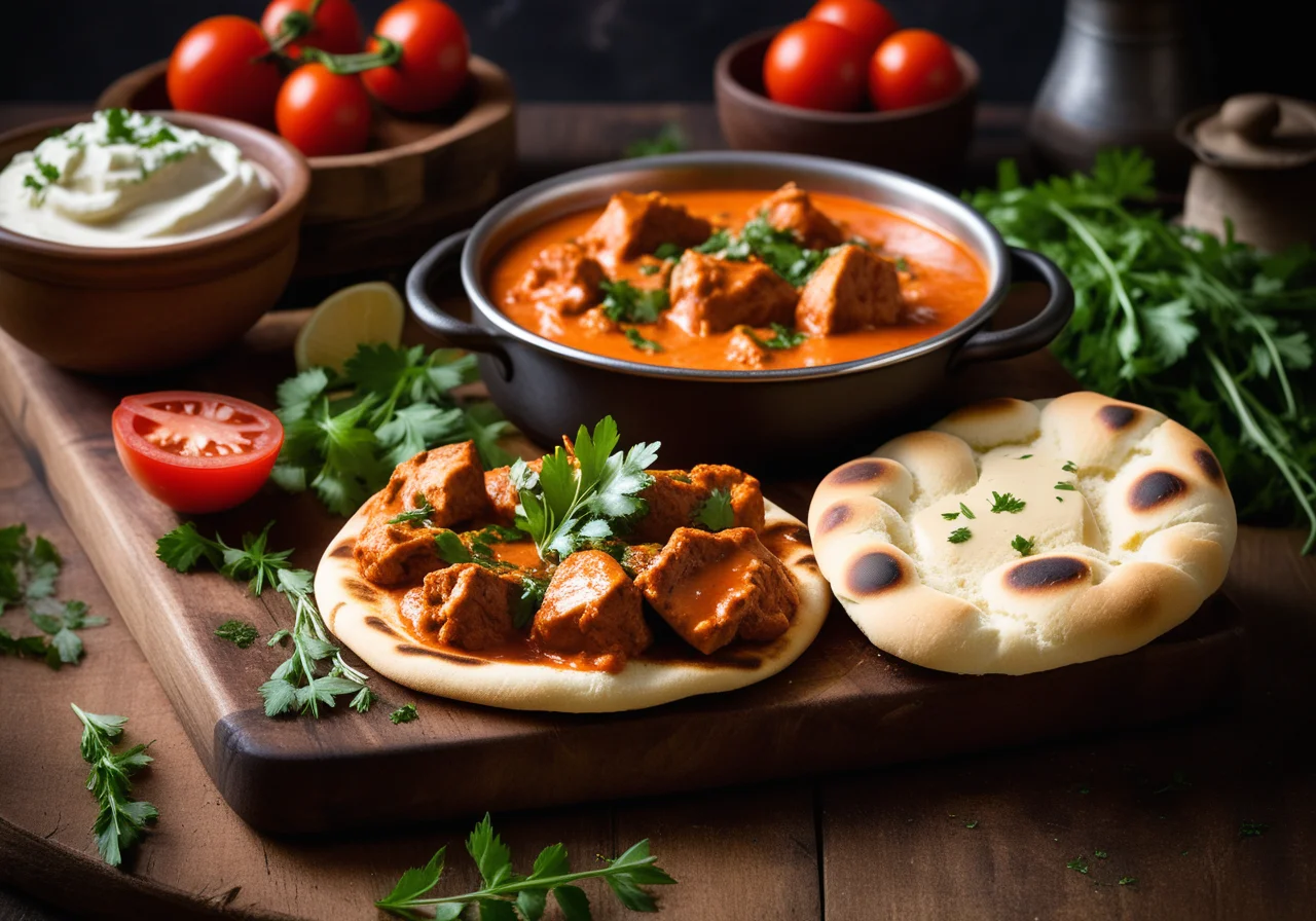Butter Chicken with Naan Bread
