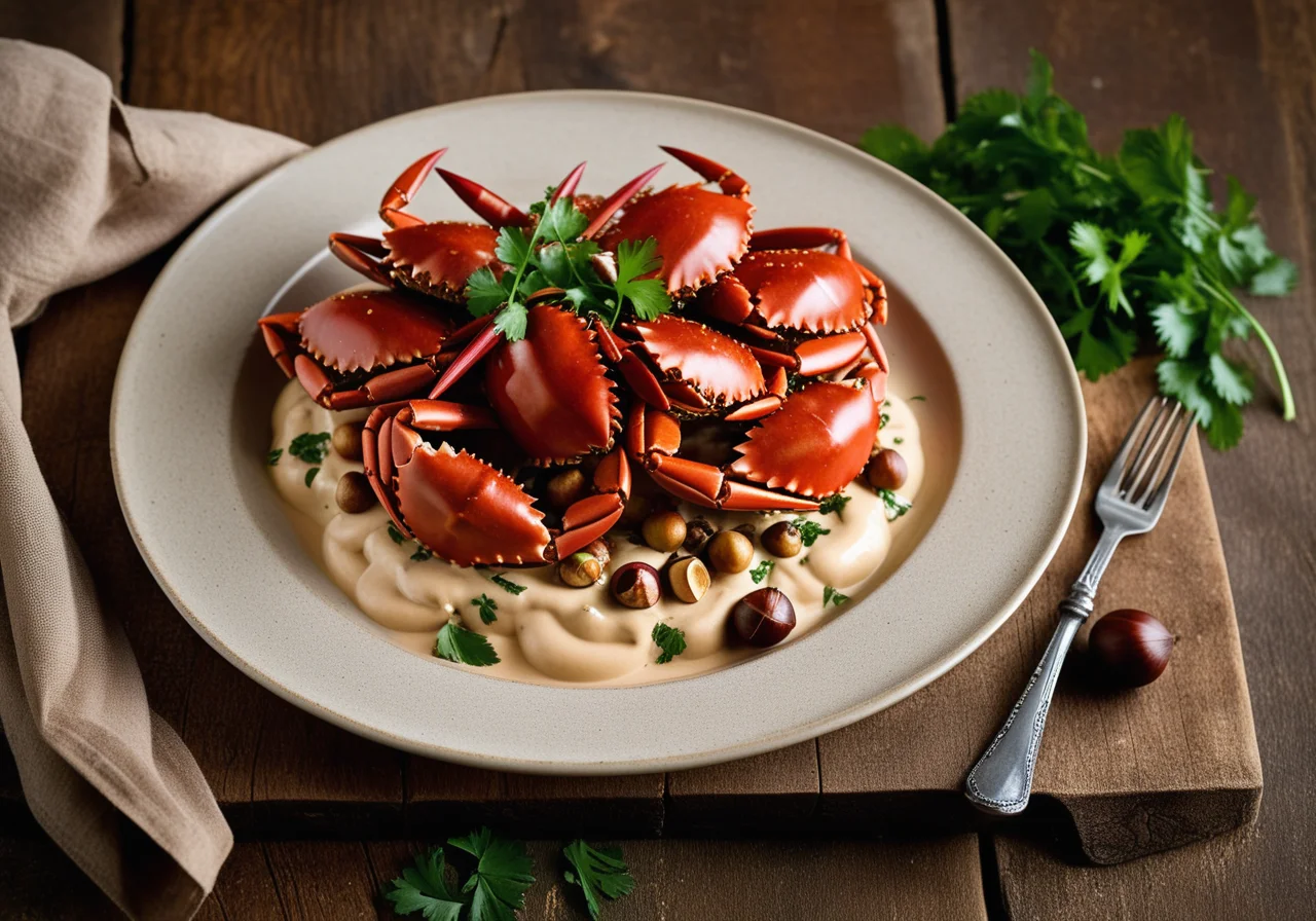 South African Dish with River Crabs, Chestnuts and Biltong