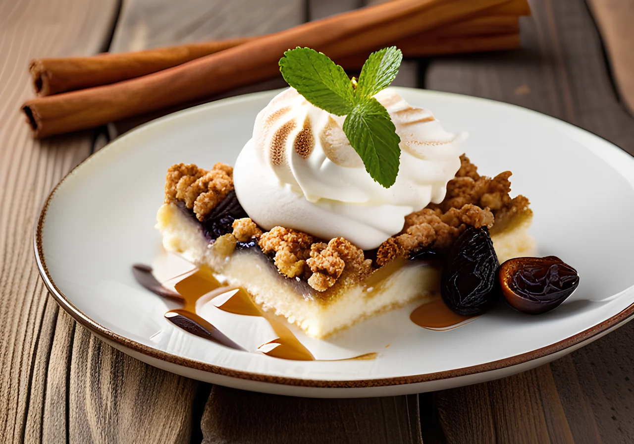 Prune Crumble with Pine Nuts