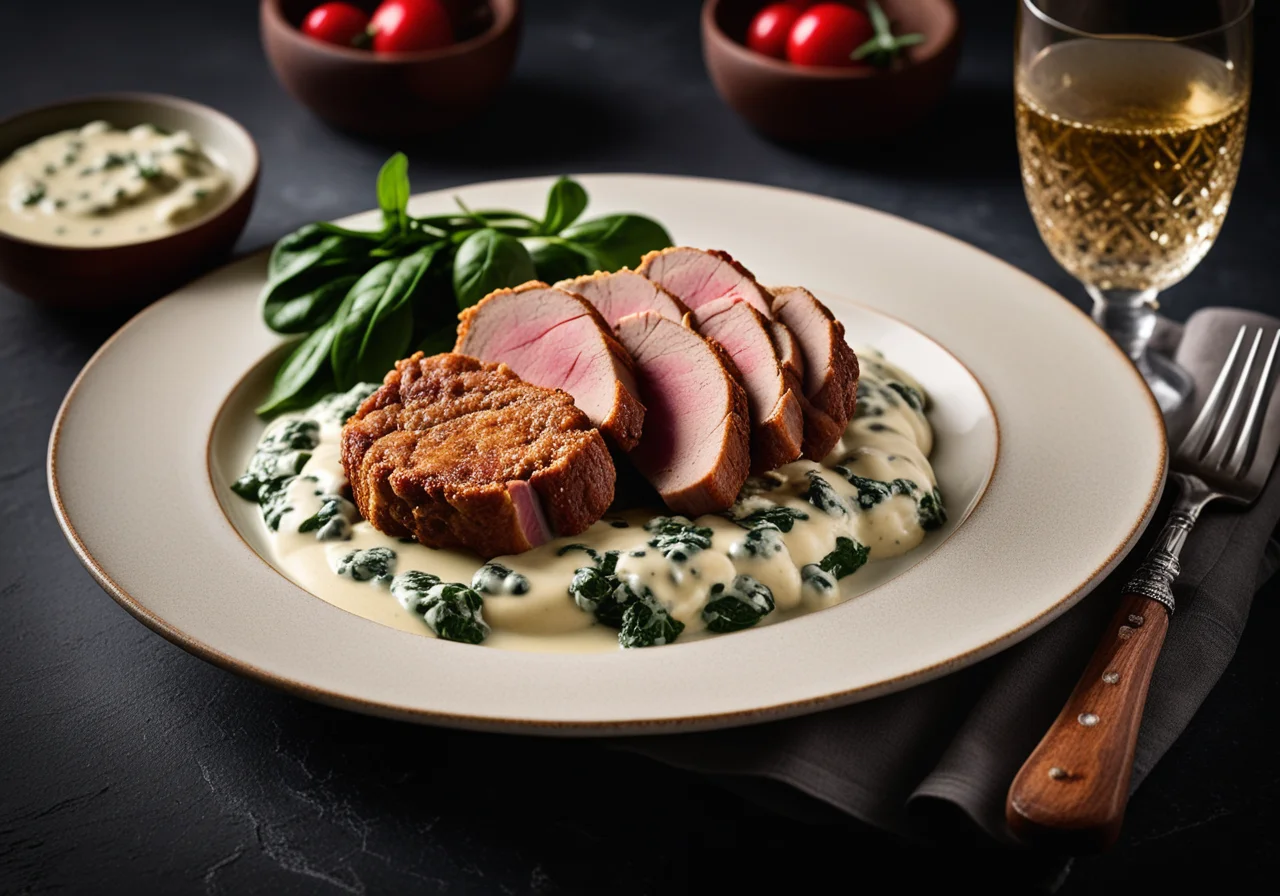 Veal Cutlets with Spinach