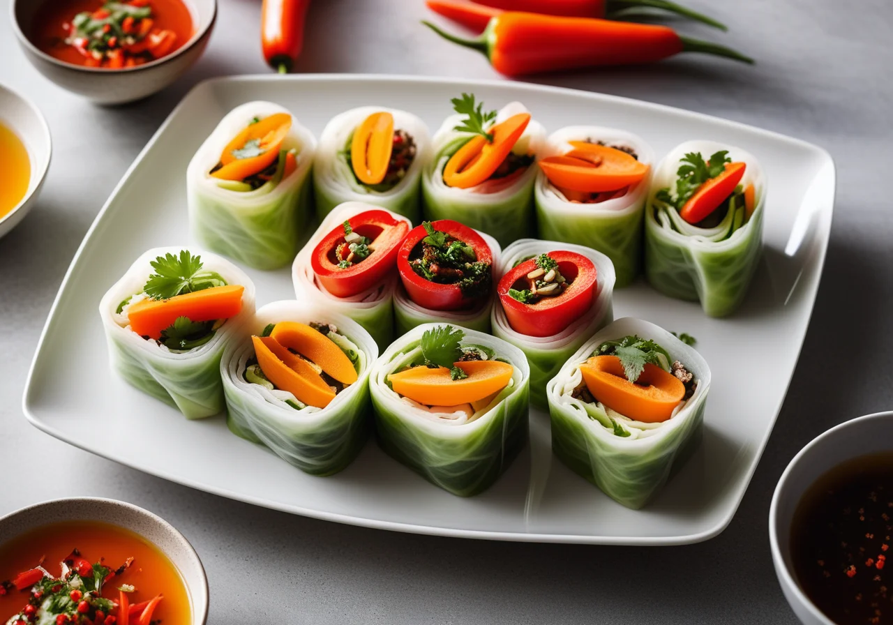 Rice Paper Rolls with Vegetable Filling