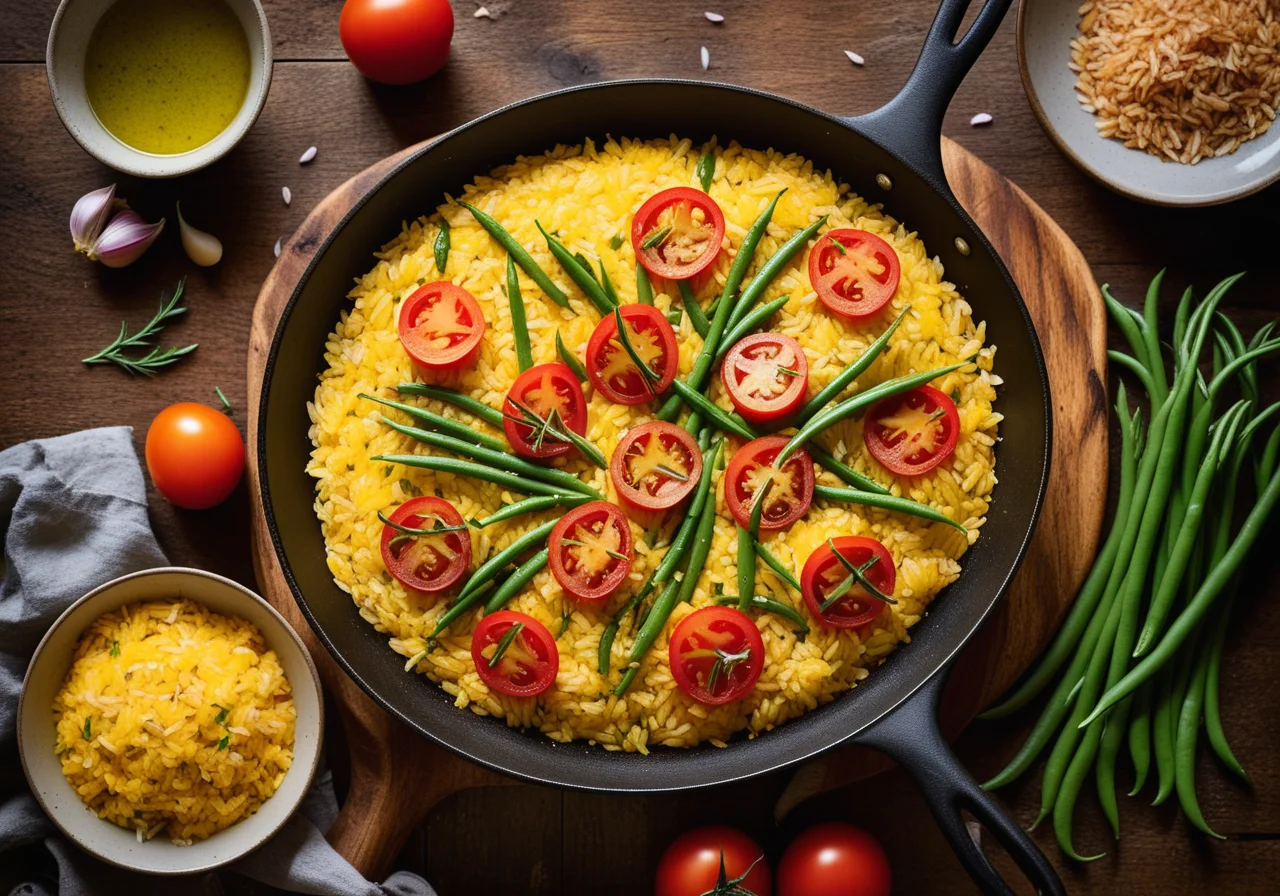 Rice skillet with green beans