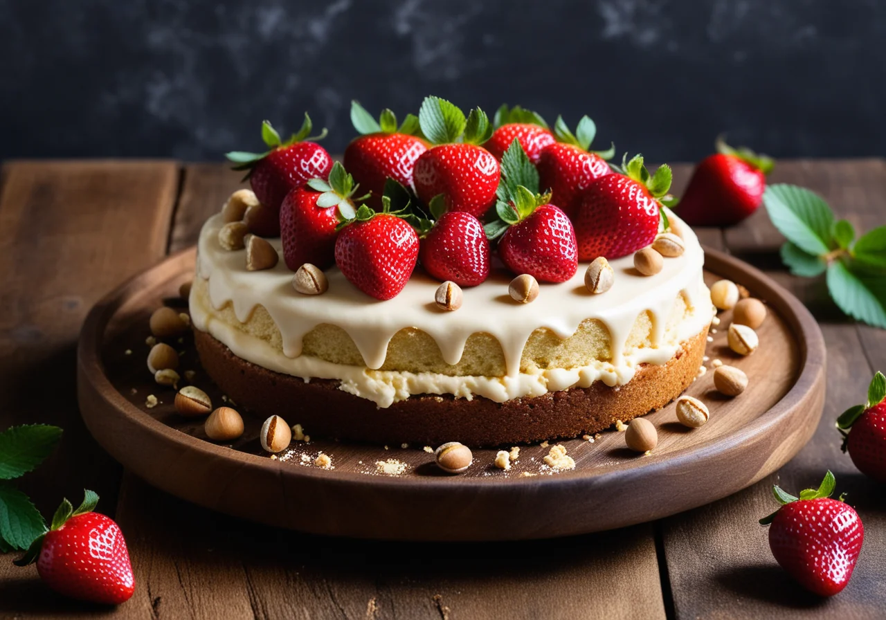 Strawberry Macadamia Cake