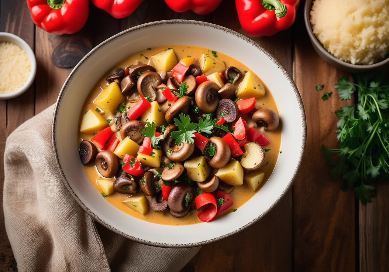 Vegetable Stew with Potatoes and Mushrooms