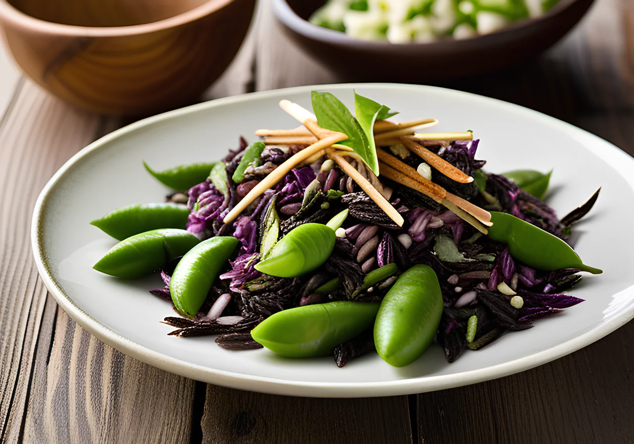 Fresh Vegetables in Wild Rice Salad with Herb Marinade