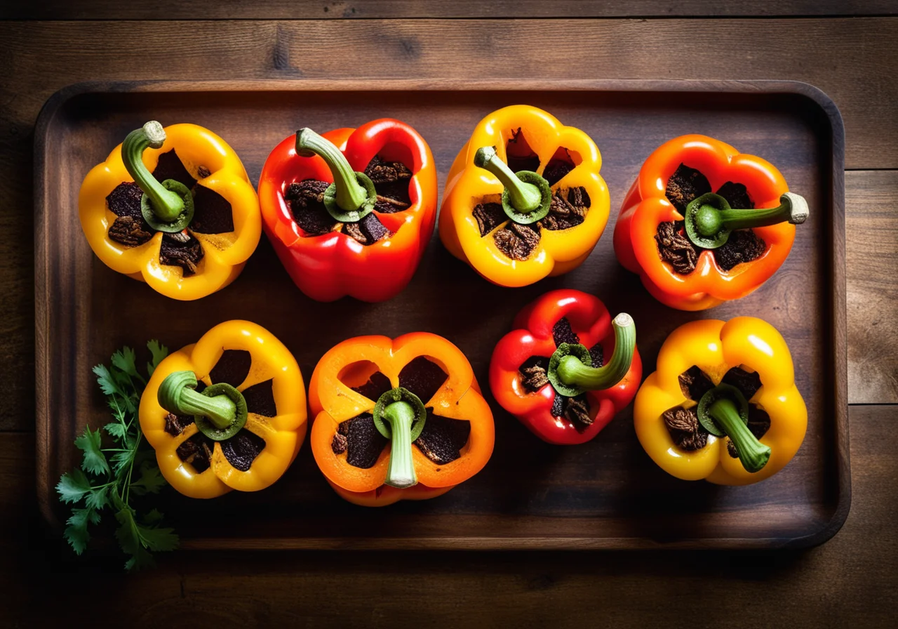 Paprika with cabbage filling
