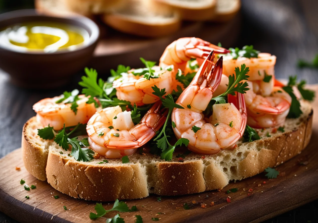 Spicy Shrimp and Toasted Bread