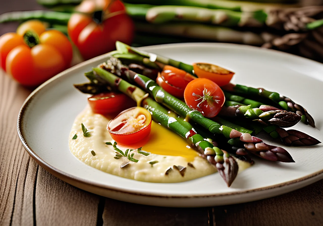 Asparagus Tomato Gratin with Spelt