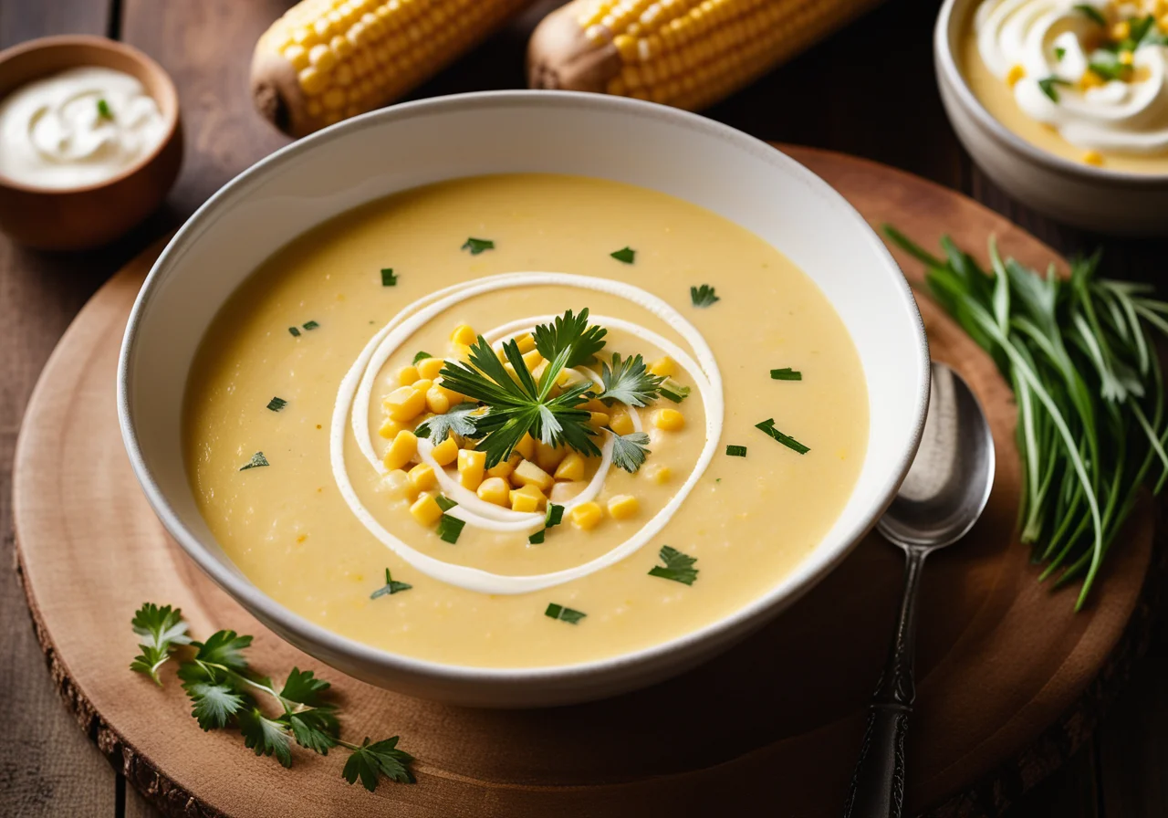 Corn‑Potato Soup with Scallions