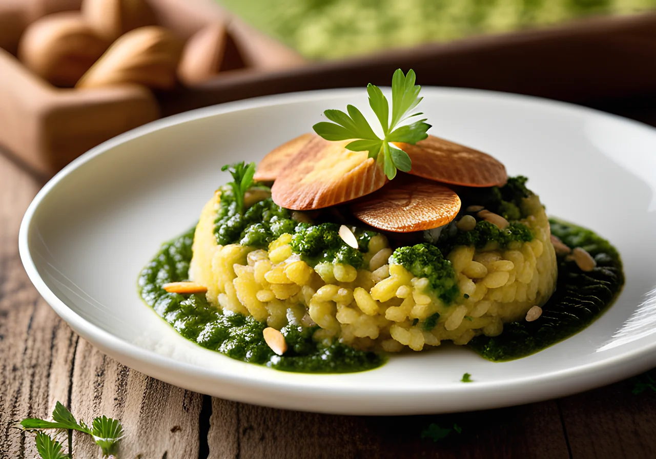 Risotto Patties with Parsley Pesto