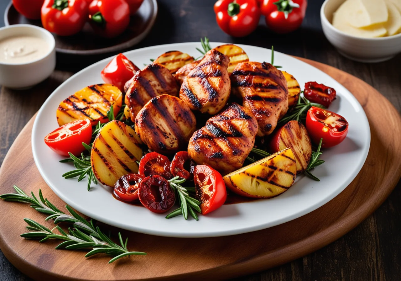 Spicy Chicken with Salad